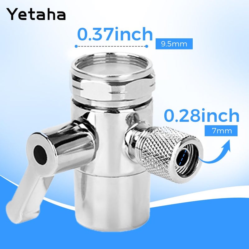 Yetaha 3/8" Faucet Diverter Valve, Kitchen Bathroom Faucet Splitter Adapter for Tubing Replacement Part, Bathroom Vanity Metal Sink Connector, Single Handle - Image 4